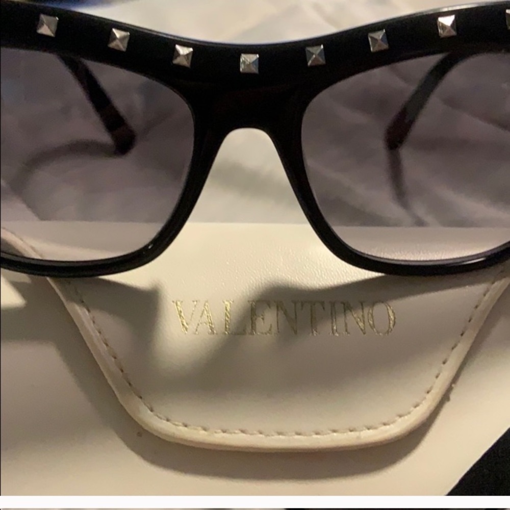 Valentino Black and Silver Studded Sunglasses - Picture 3 of 10
